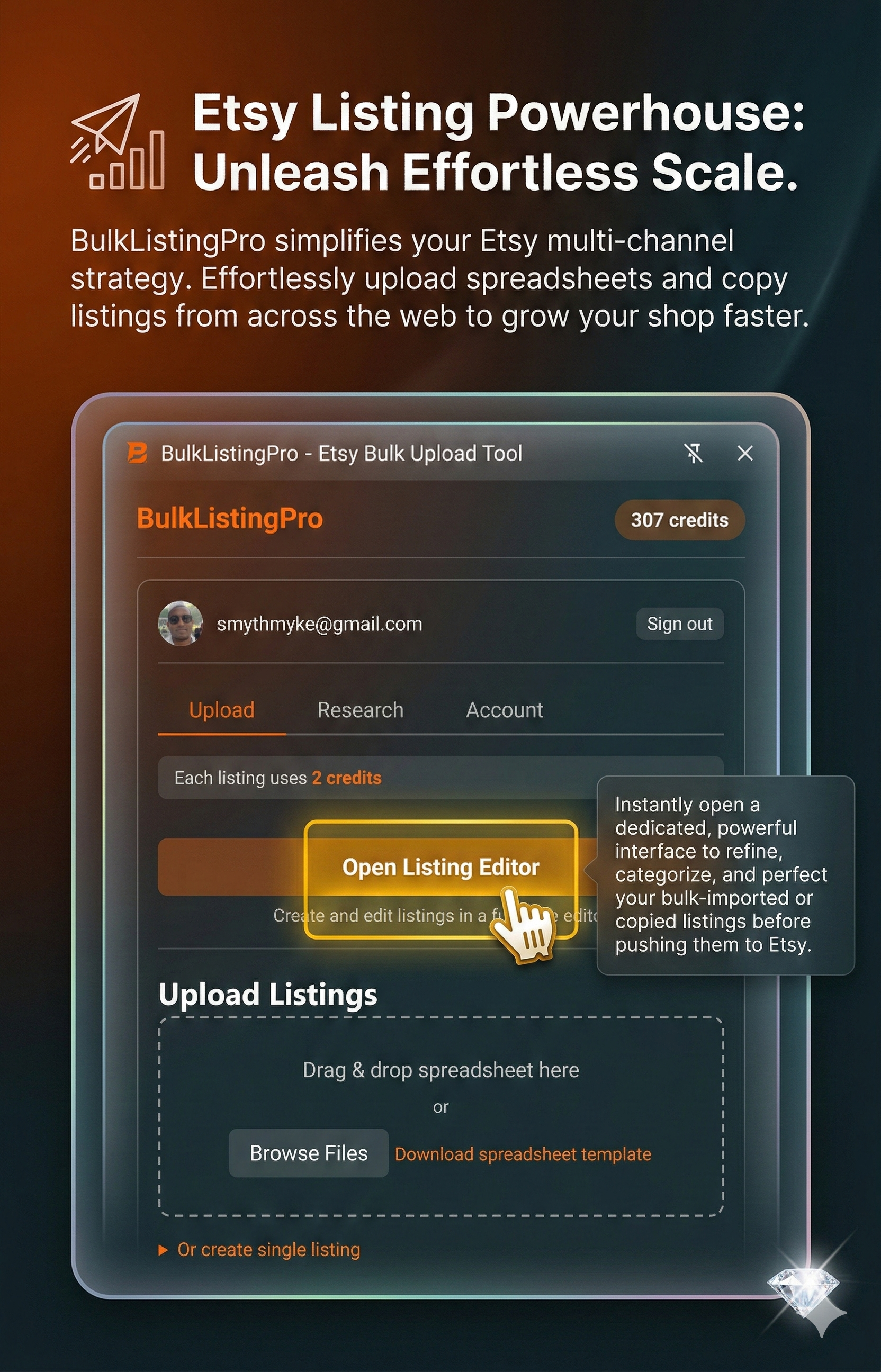 BulkListingPro - Etsy Listings Made Simple - Connect your shop in a snap